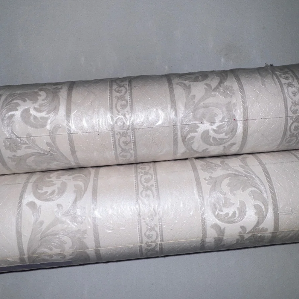 Mirage Wallcoverings Wallpaper 2 Rolls Cream Beige Damask Floral 56sqft New
